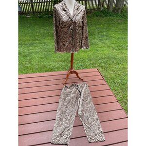 Kathryn Womens Leopard Print Pajama Set L